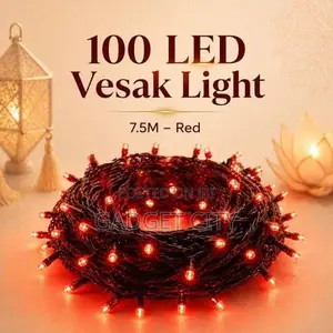 100 LED Vesak Lights 7.5m – Red
