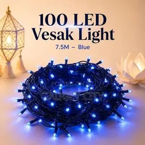100 LED Vesak Lights 7.5m – Blue