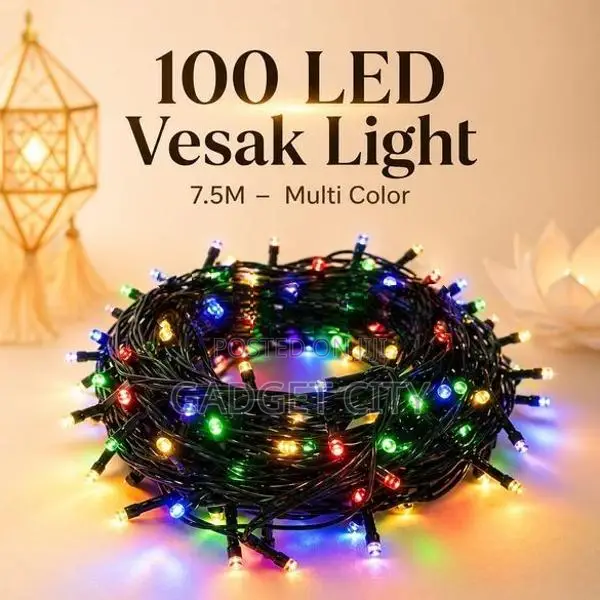 100 LED Vesak Lights 7.5m – Multi Colour
