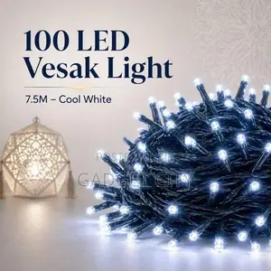 100 LED Vesak Lights 7.5m – Cool White