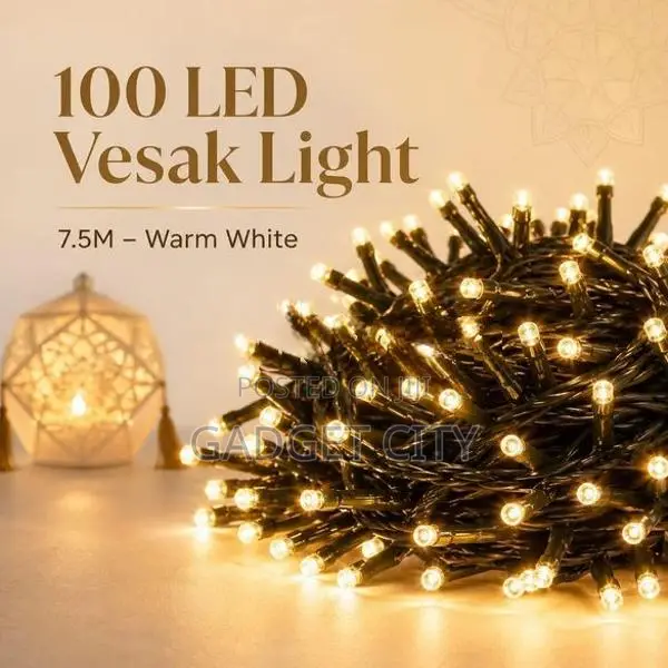 100 LED Vesak Lights 7.5m – Warm White