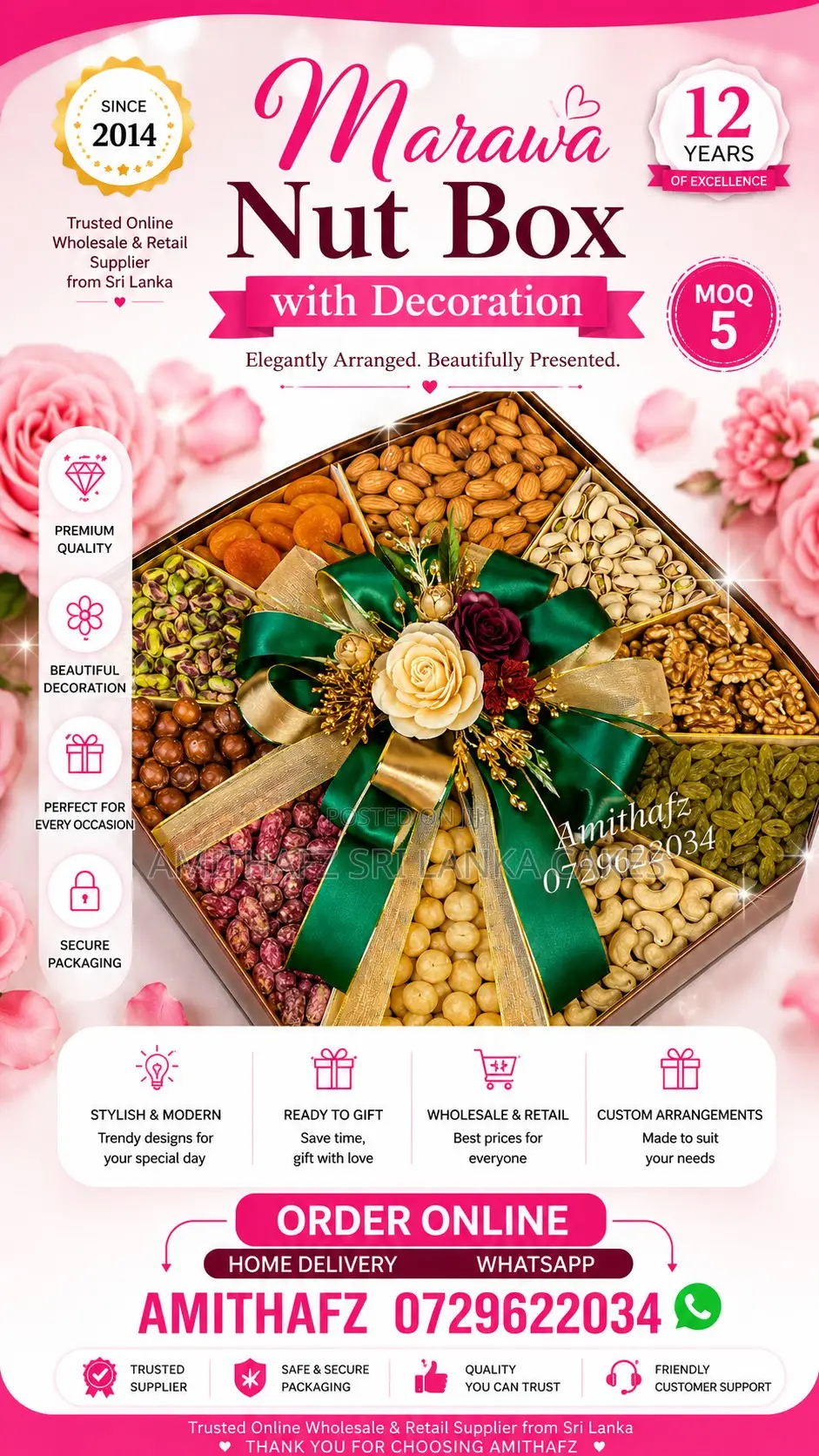 Marawa Nut Box | Engagement Wedding Gift Hamper Wedding and Events