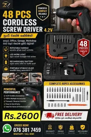 48 Pcs Cordless Screw Driver 4.2V