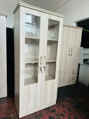 Modern American White Closed Glass Cupboards