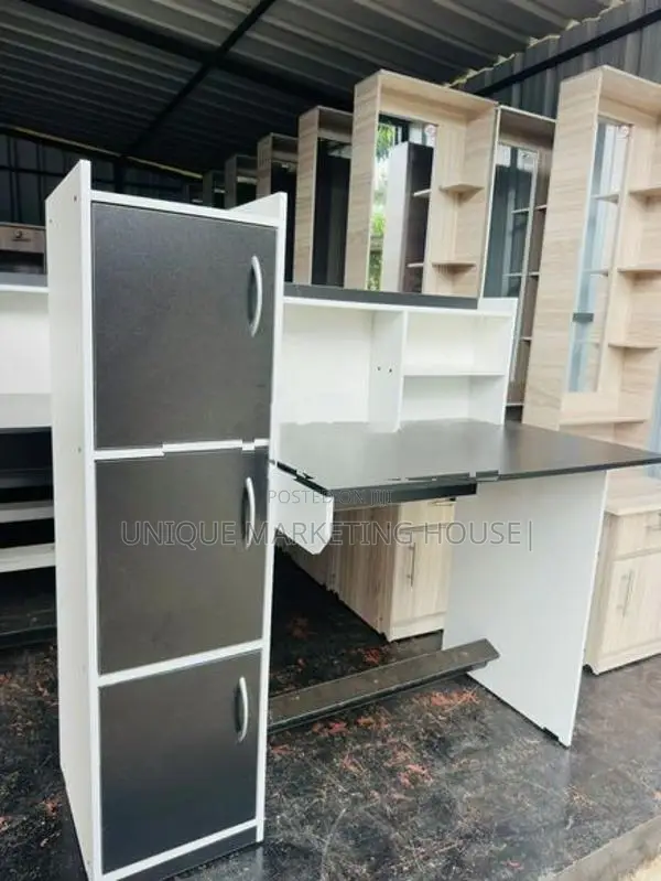 Modern Side 3 Cupboard Black and white Study Tables