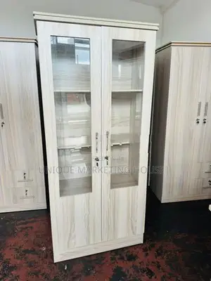 Modern American White Closed Glass Cupboards