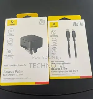 Baseus 20w Adapter With 1 meter Type C to lightning Cable set