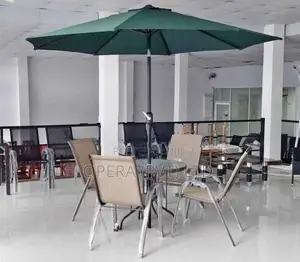 Outdoor Table/Umbrella With 4 Chair Set