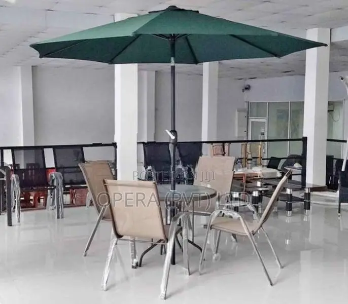 Outdoor Table/Umbrella With 4 Chair Set
