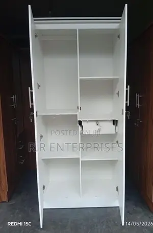 New 2 Door White Melamine Wardrobes
