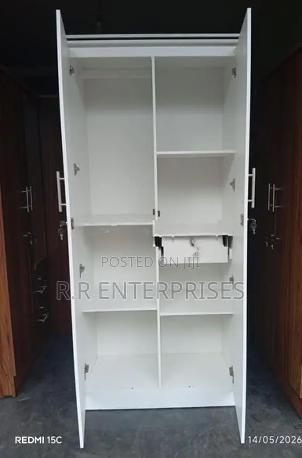New 2 Door White Melamine Wardrobes
