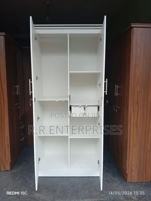 New 2 Door White Melamine Wardrobes