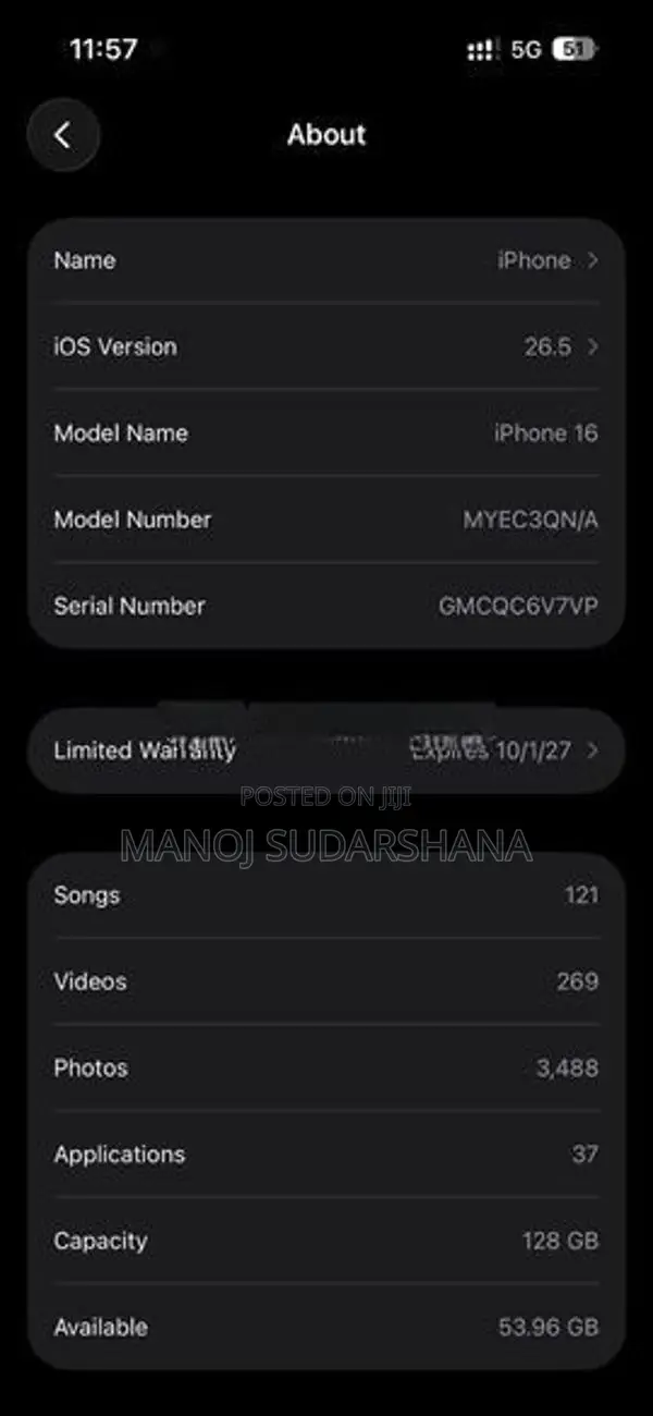 Apple iPhone 16 (Used)