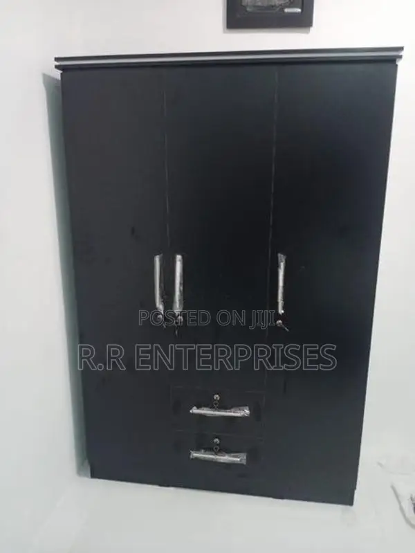 New 3 Door Black Melamine Wardrobes