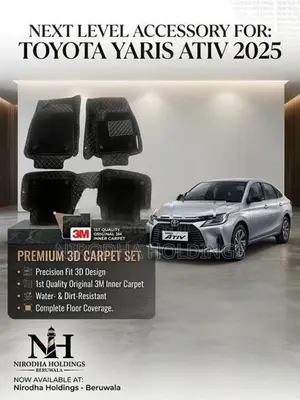 3D Carpet Set for Toyota Yaris Ativ 2025