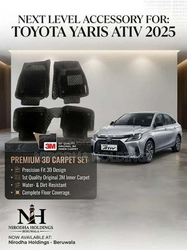 3D Carpet Set for Toyota Yaris Ativ 2025
