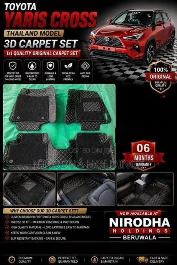 3D Carpet Set for Toyota Yaris Cross Thailand Model 2025