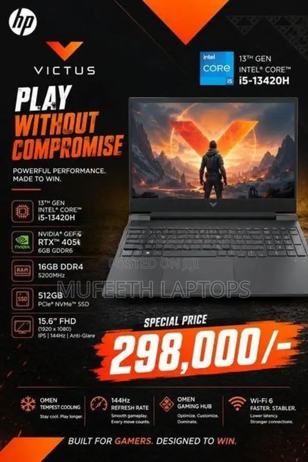 New HP Victus i5 13Gen 16/512GB RTX 4050 6GB
