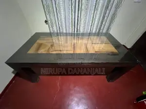 Teak Wood Dining Table 78” x 40” with 10mm Tempered Glas