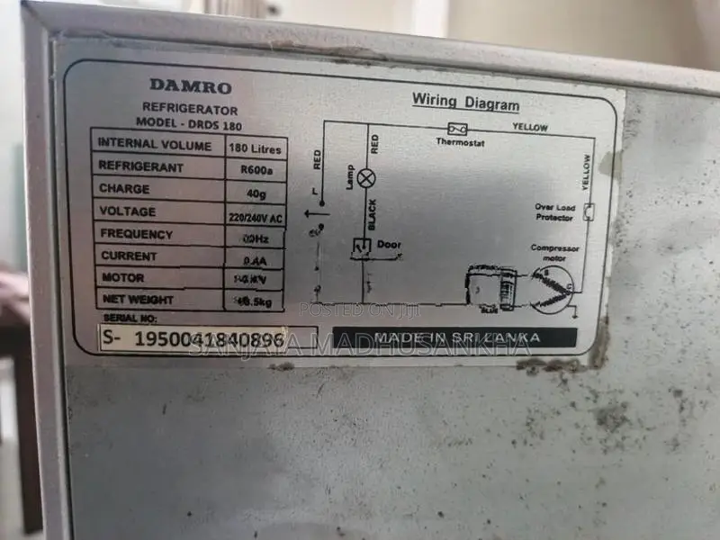 Damro 180L Fridge Single Door