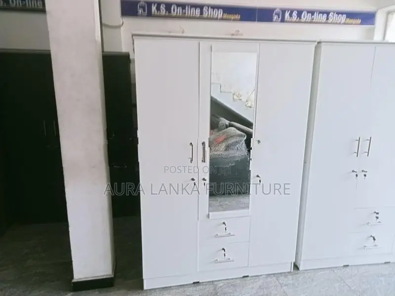 White Melamine 3 Door Cupboard