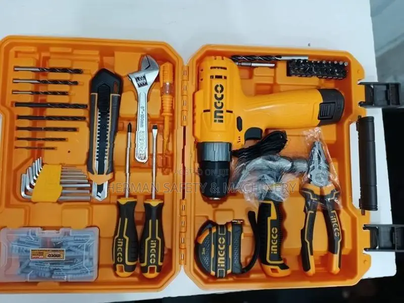 INGCO129-Pcs 12V Cordless Drill and Hand Tool Set Herman HT 0687