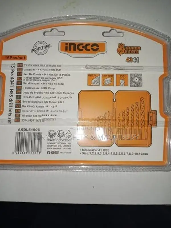 INGCO 15-Piece HSS Industrial Drill Bit Set Herman HT 0691