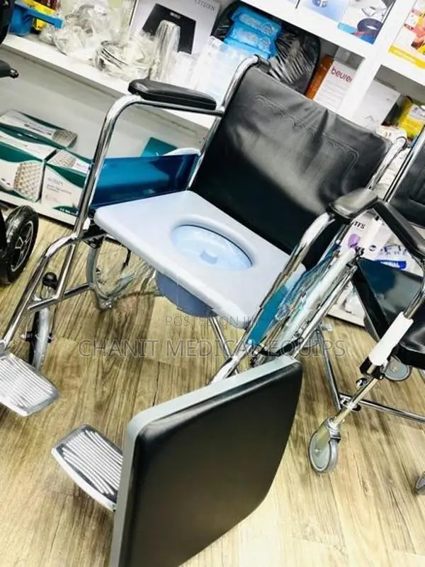 Commode Wheelchair Fiber Seat with Cushion