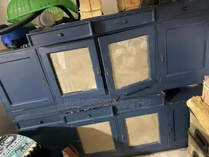 Mahogany Blue Painted Cupboard Set