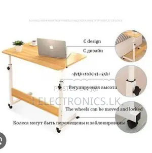 Adjustable Bedside Laptop Stand Table with Wheels