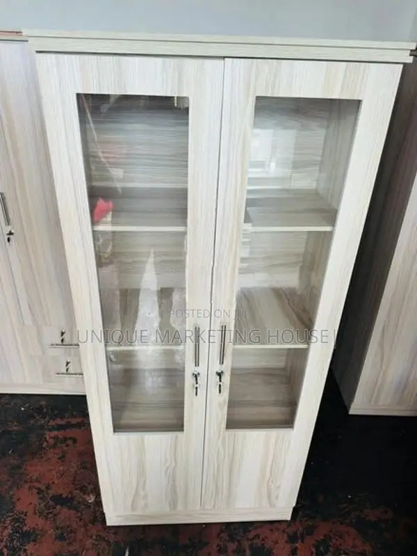 Modern American White Below Closed Smart Glass Cupboard