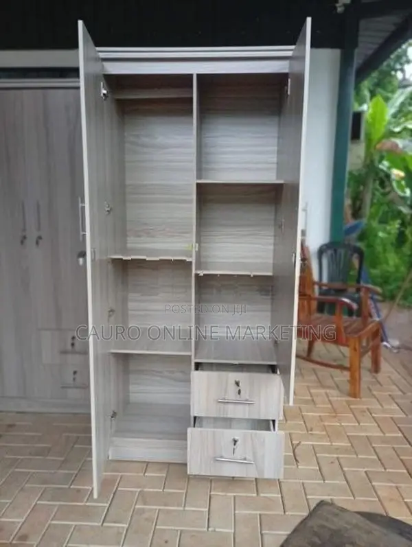 New Melamine 2 Door Ash Colour Cupboard Wardrobe
