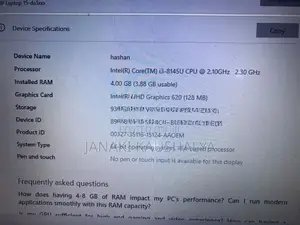 HP i3 8th Gen 4GB Laptop