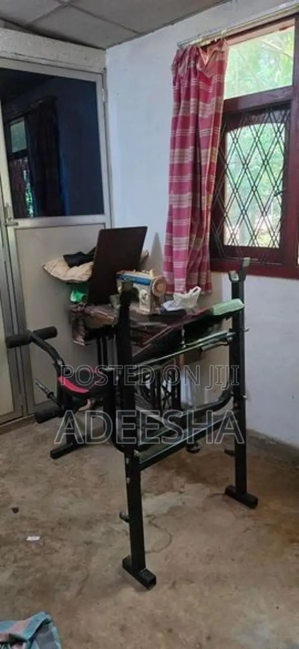 Bars, Dumbell, Plates and Bench