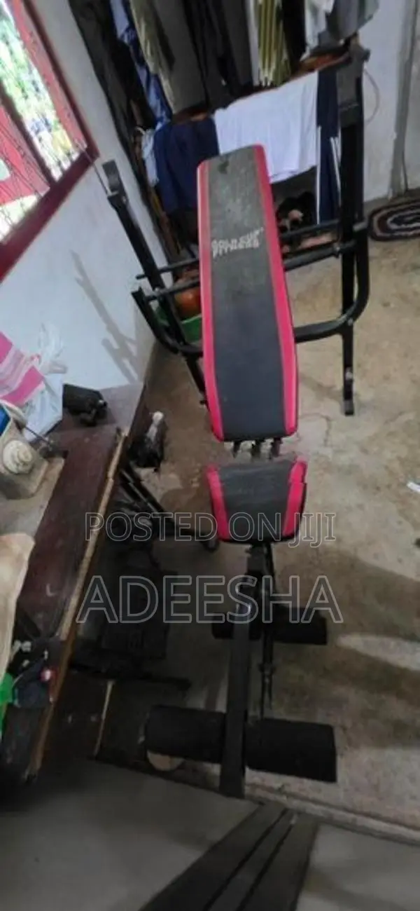 Bars, Dumbell, Plates and Bench