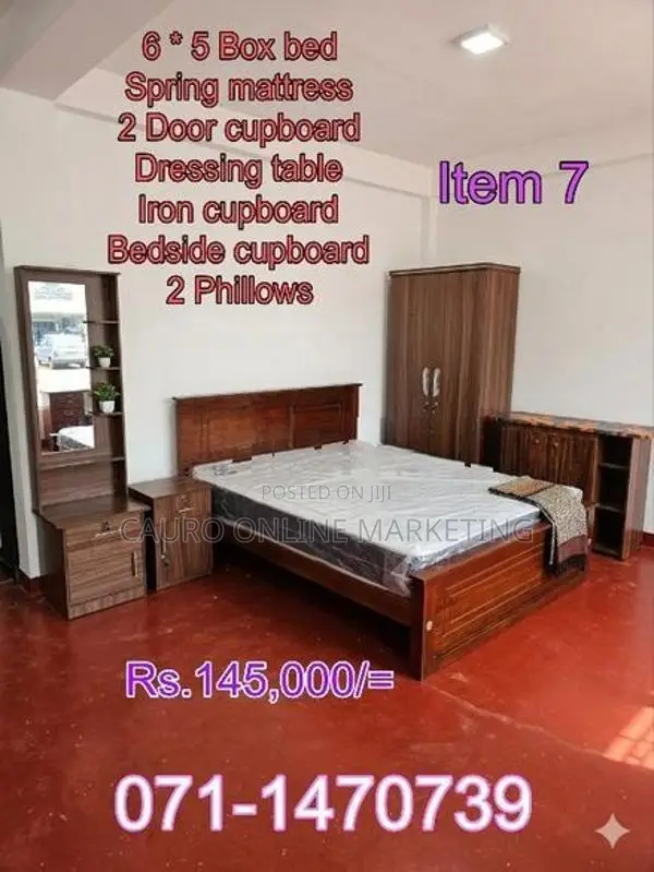 new 7 item bedroom furniture set spring mattress bed