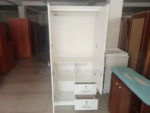 Melamine White 2door Cupboard with Mirror