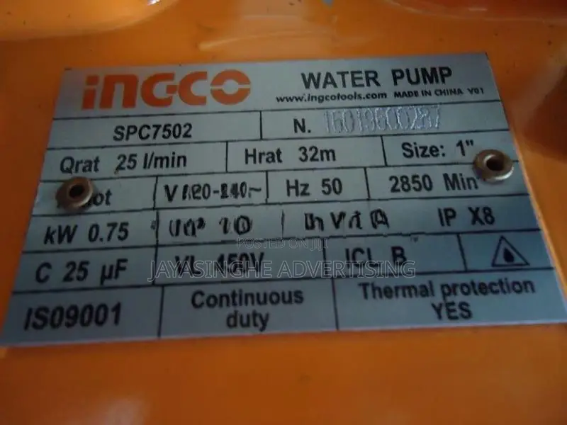 Submersible Water Pump 1 HP (INGCO BRAND)