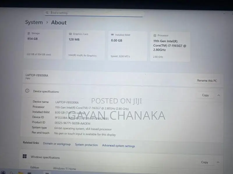 Fujitsu i7 11th gen