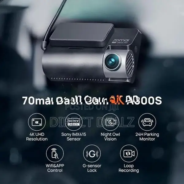 70mai Dash Cam 4K A800S with Rear Set