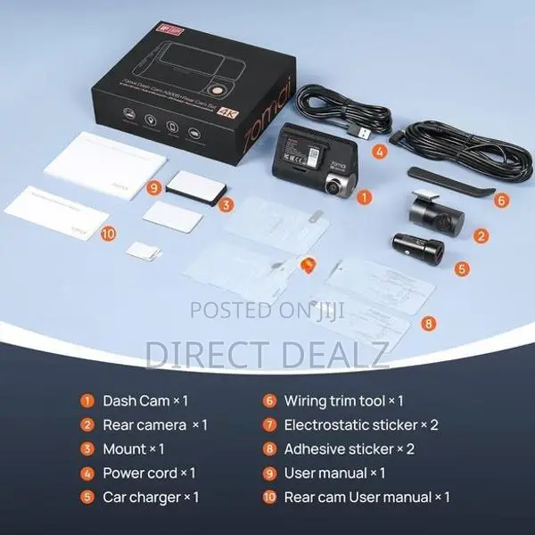 70mai Dash Cam 4K A800S with Rear Set