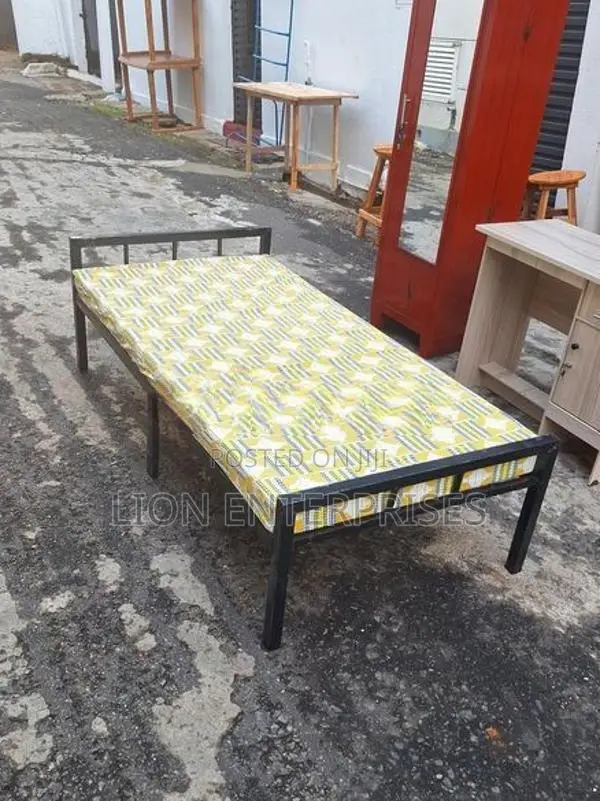 Steel Single Bed with Mattress