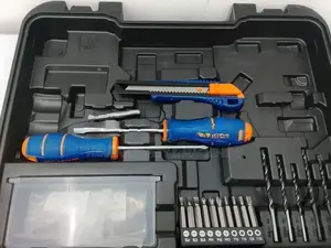 Wadfow 91-Piece Cordless Impact Drill and Hand Tool Set Herman Ht 0700