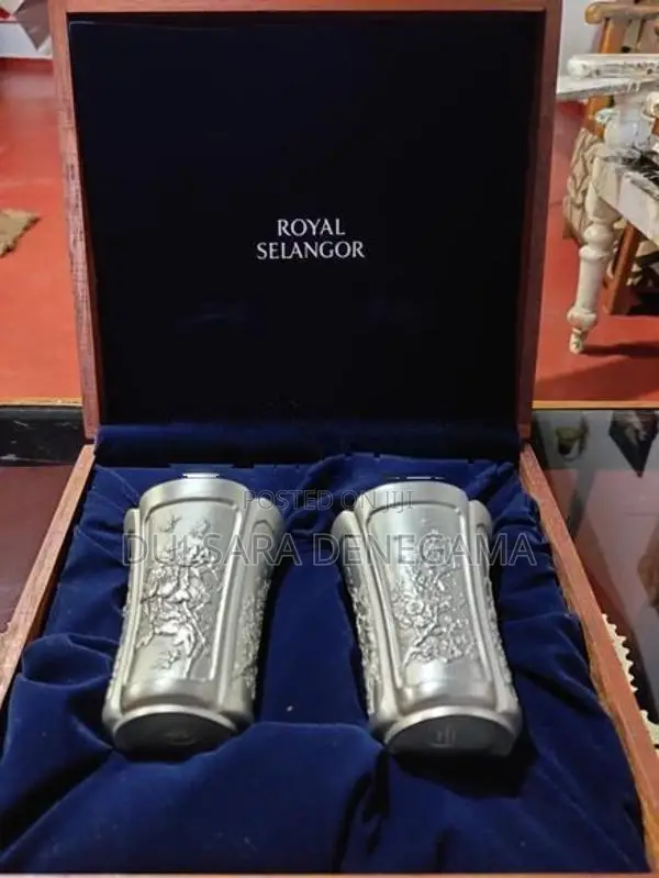 Royal Selangor Pewter Cup Set with Wooden Box
