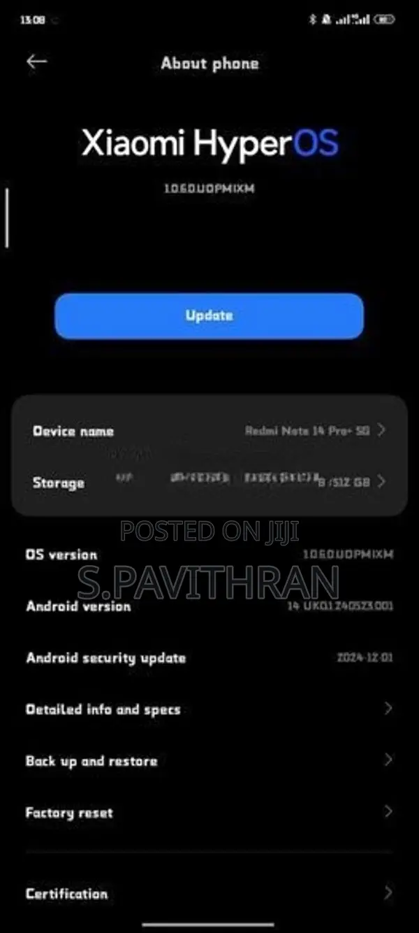 Xiaomi Redmi Note 14 Pro Plus (Used)