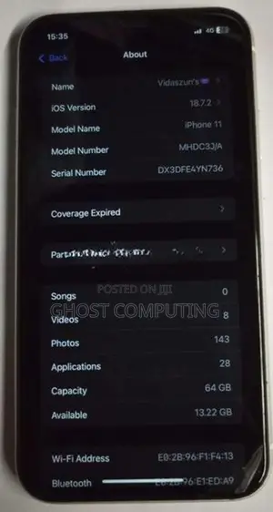Apple iPhone 11 White Colour (Used)