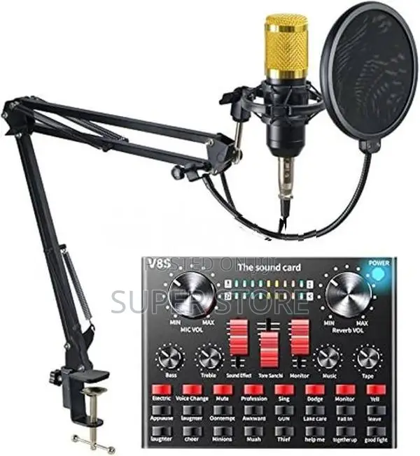 BM800+V8S Sound Card Set Audio Condenser Mic Studio Singing Microphone