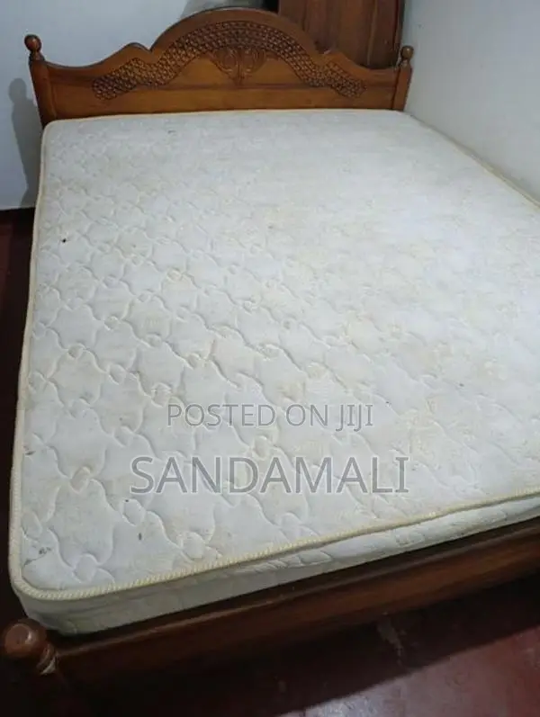 Queen Size Teak Bed with Spring Mattress