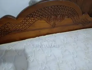 Queen Size Teak Bed with Spring Mattress