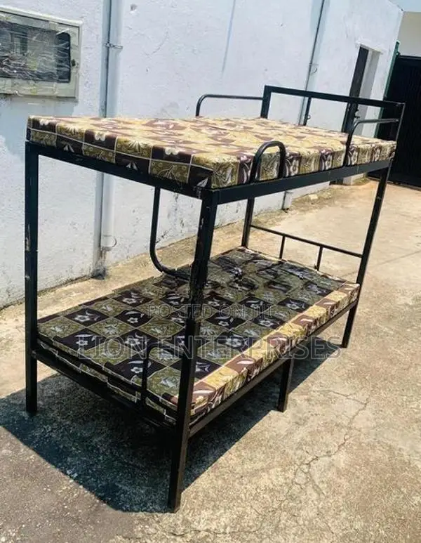 Steel Bunker Beds with 2 Single Layer Mattresses